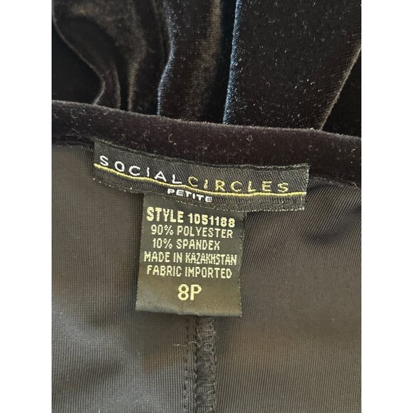 Vintage Social Circles Black Velvet Slip Maxi Dress Y2K Formal 8P Dark Academia - Picture 6 of 7